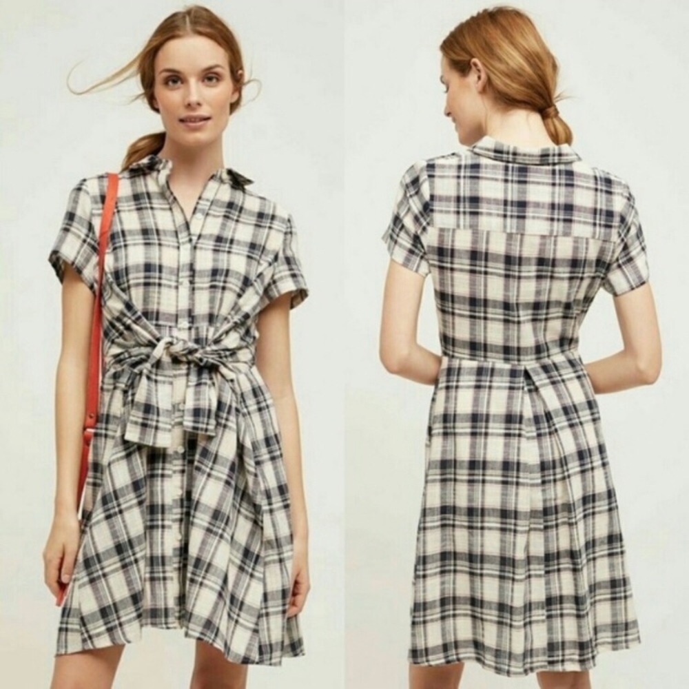 Tylho Plaid Tie-Waist Dress